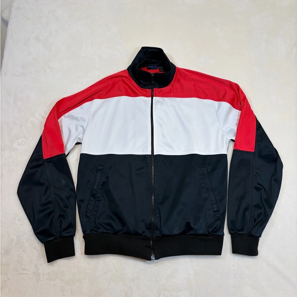 Vintage Herman’s Sporting Goods Colorblock Track Jacket - Red,‎ White & Black
